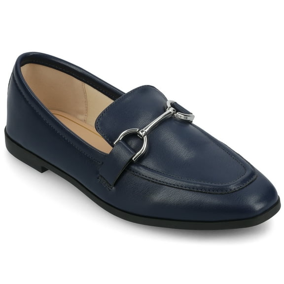 Journee Womens Mizza Loafer Slip On Square Toe Dress Flats, Widths Available