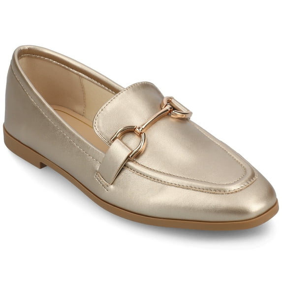 Journee Womens Mizza Loafer Slip On Square Toe Dress Flats, Widths Available