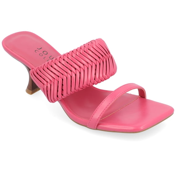 Journee Womens Monyka Woven Slip On Sandals