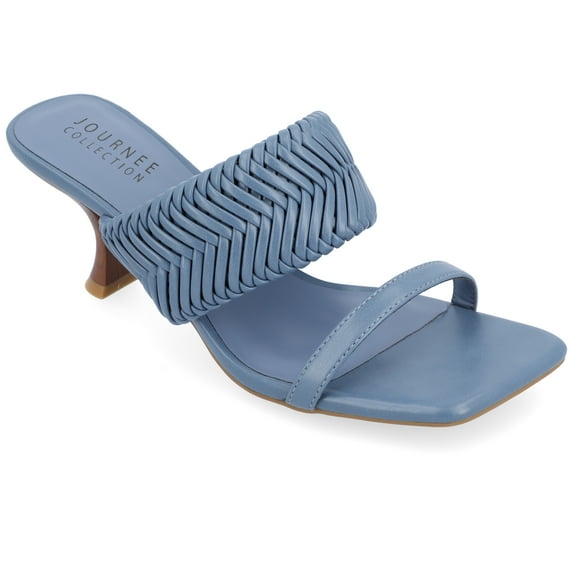 Journee Womens Monyka Woven Slip On Sandals