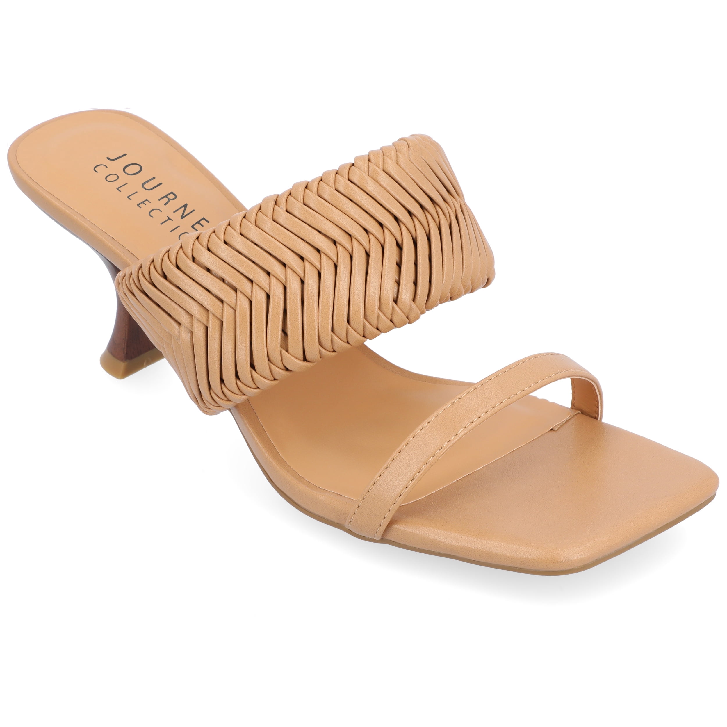 Journee Womens Monyka Woven Slip On Sandals