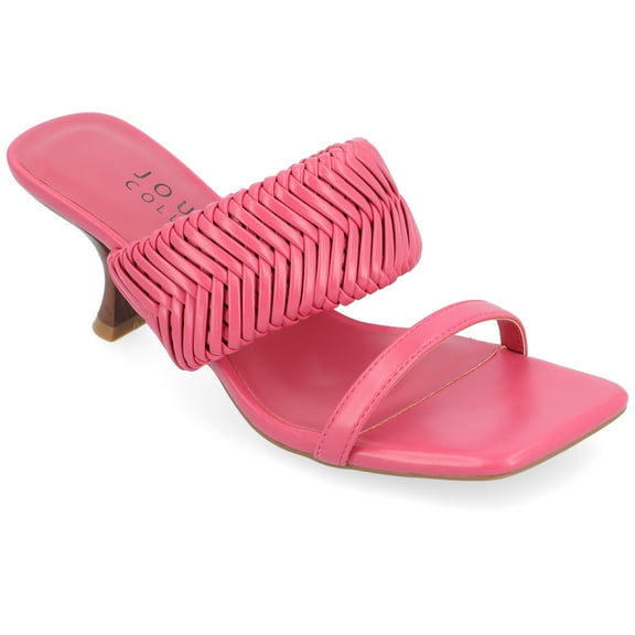 Journee Womens Monyka Woven Slip On Sandals