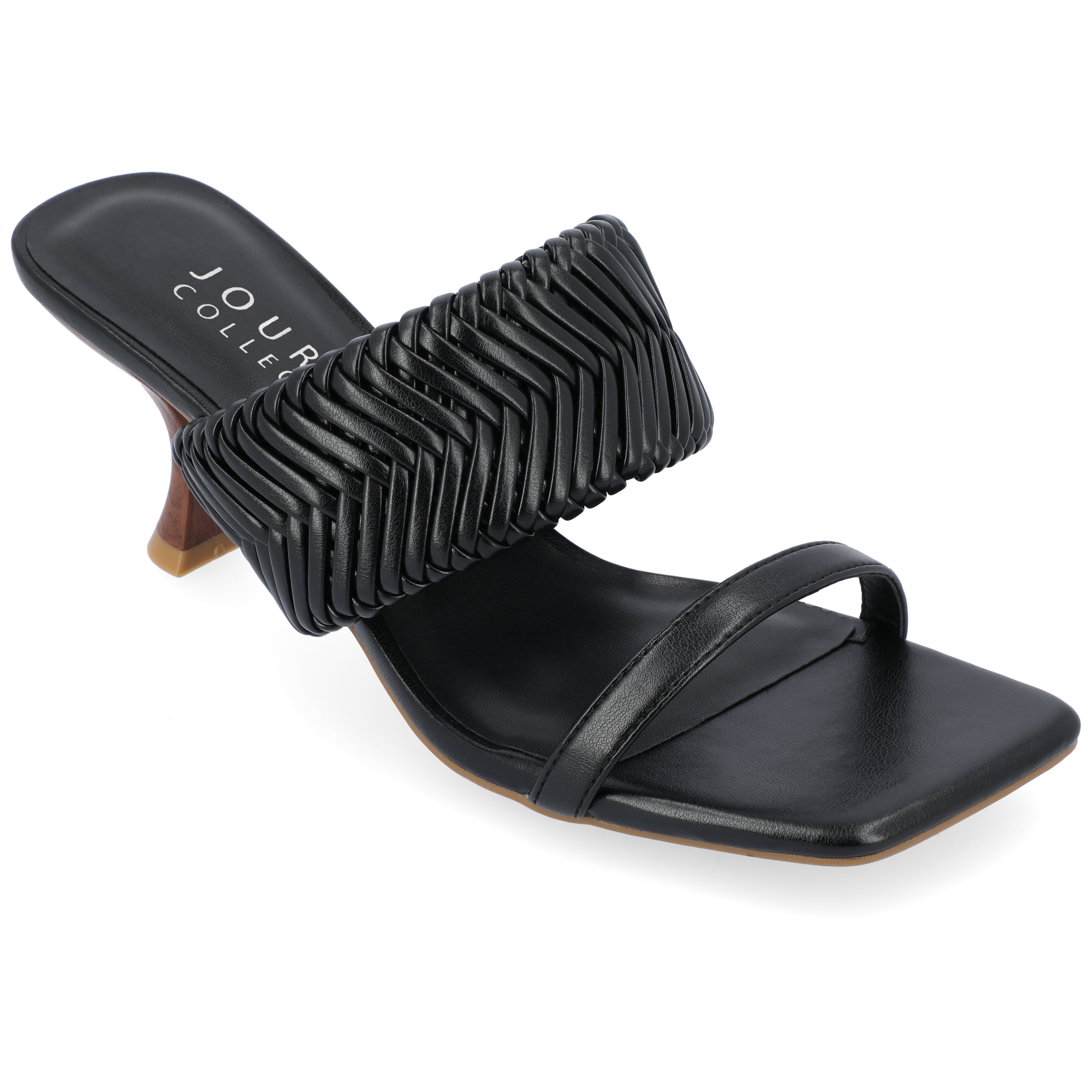 Journee Womens Monyka Woven Slip On Sandals