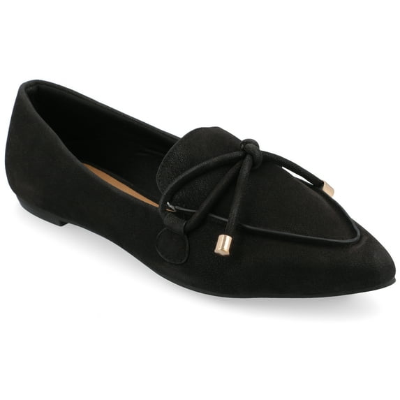 Journee Womens Muriel Narrow Width Slip On Pointed Toe Loafer Flats