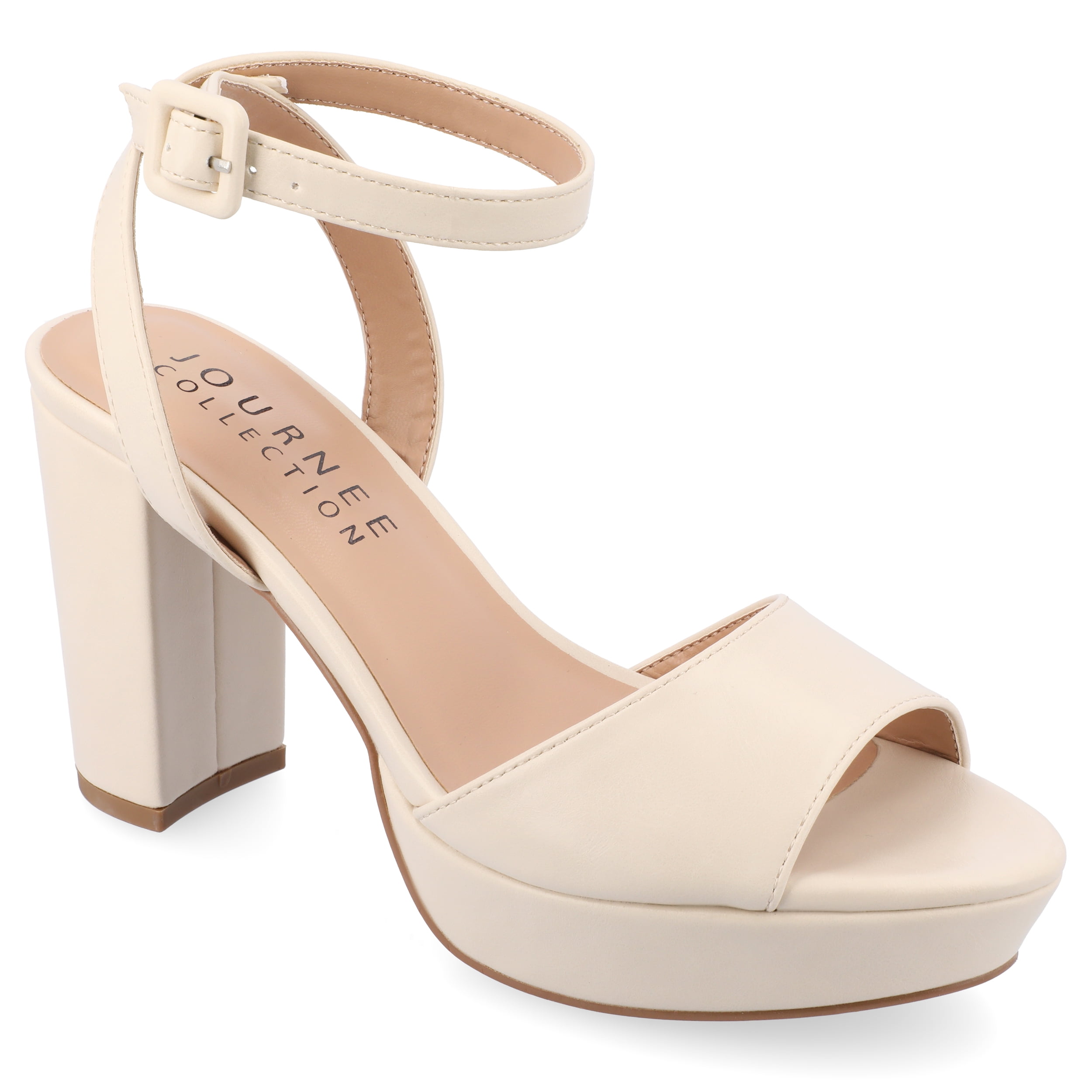 Gemre Women's Eco-Leather Sandals with Column Heel and Adjustable Buckle Strap main image 0