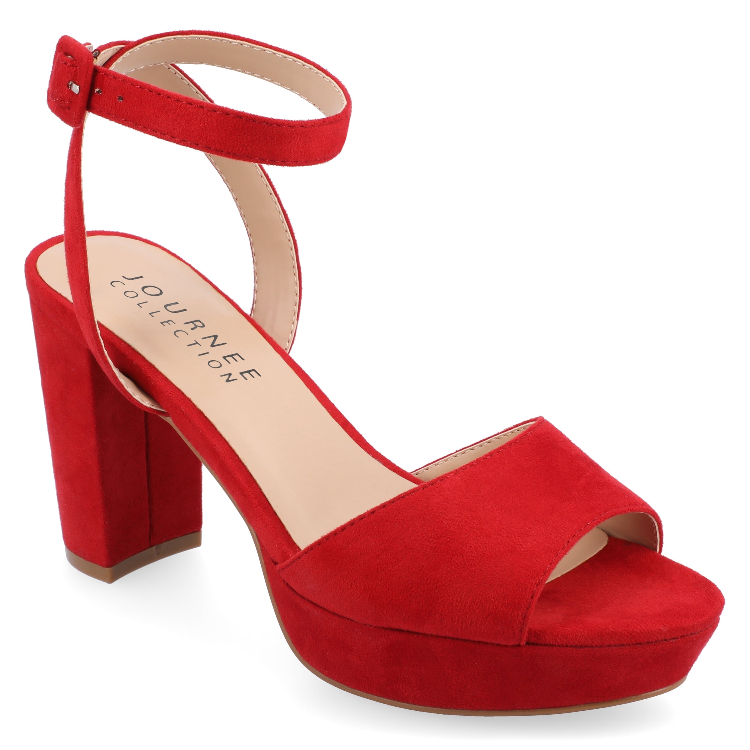 Journee Womens Nairri Vegan Leather Platform Heel Dress Sandals, Widths Available