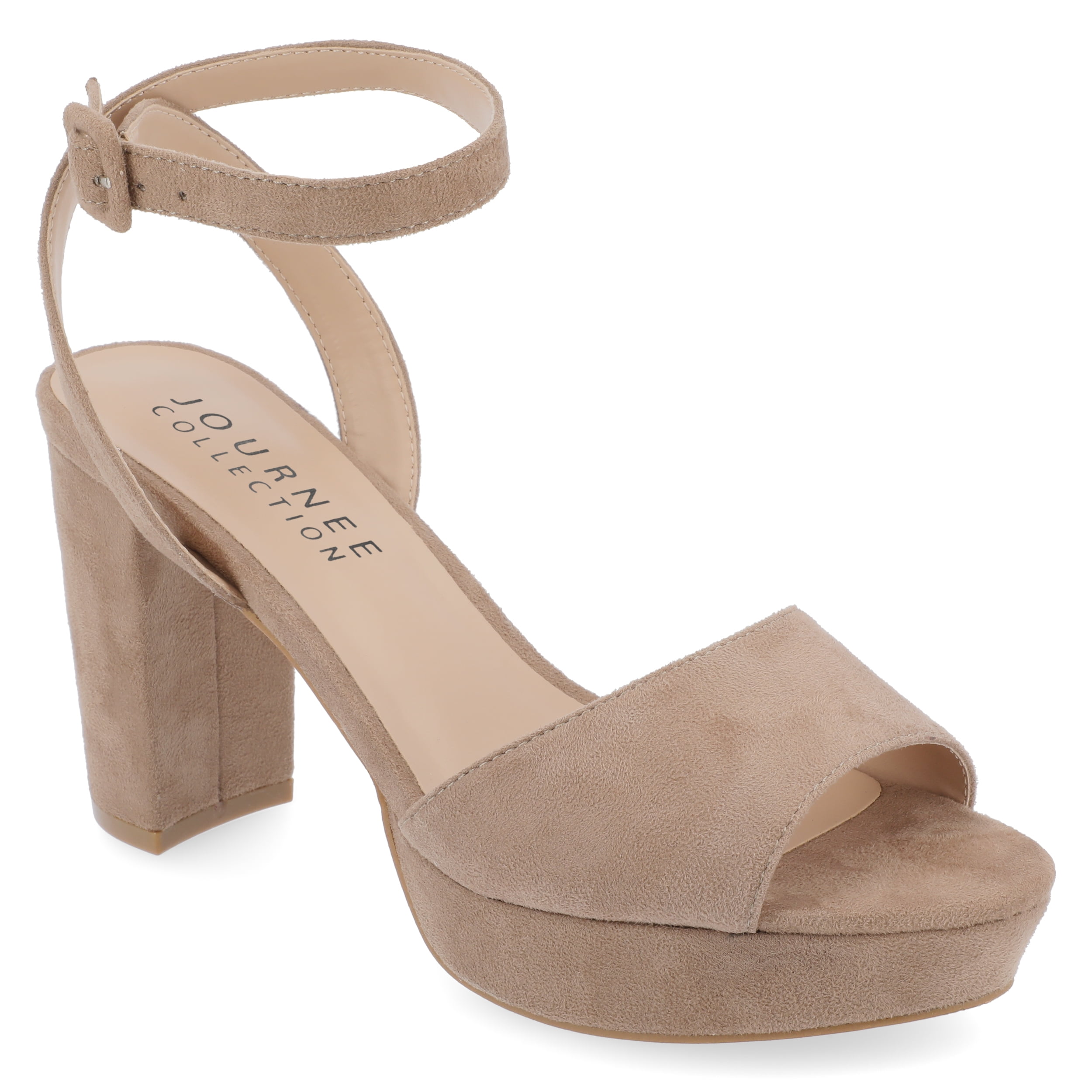Journee Womens Nairri Vegan Leather Platform Heel Dress Sandals, Widths Available