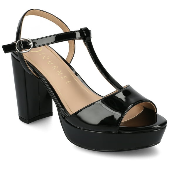 Journee Womens Nalie T-Strap Platform Dress Sandals