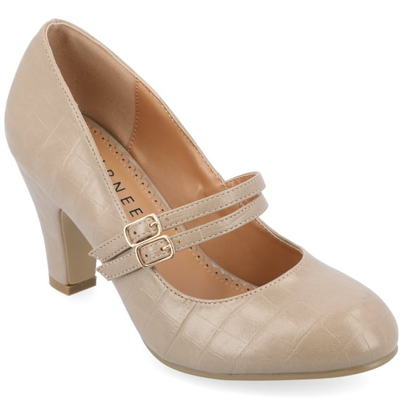 Journee Womens Windy Round Toe Block Heel Mary Jane Pumps, Widths Available
