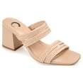 thumbnail image 1 of Journee Womens Natia Open Square Toe Block Heel Sandals, Widths Available, 1 of 10