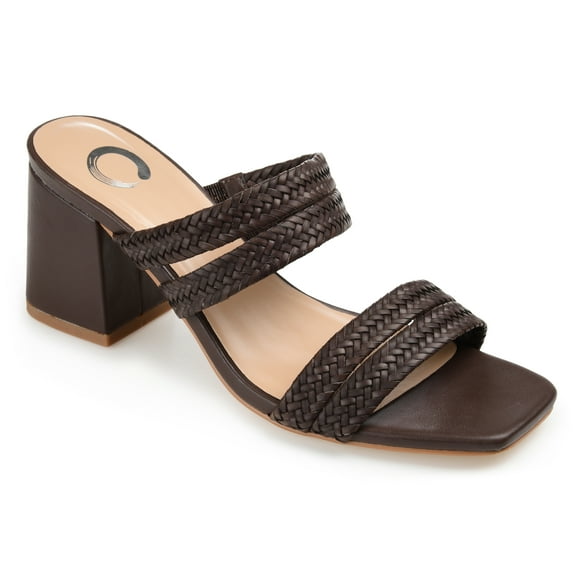 Journee Womens Natia Open Square Toe Block Heel Sandals, Widths Available