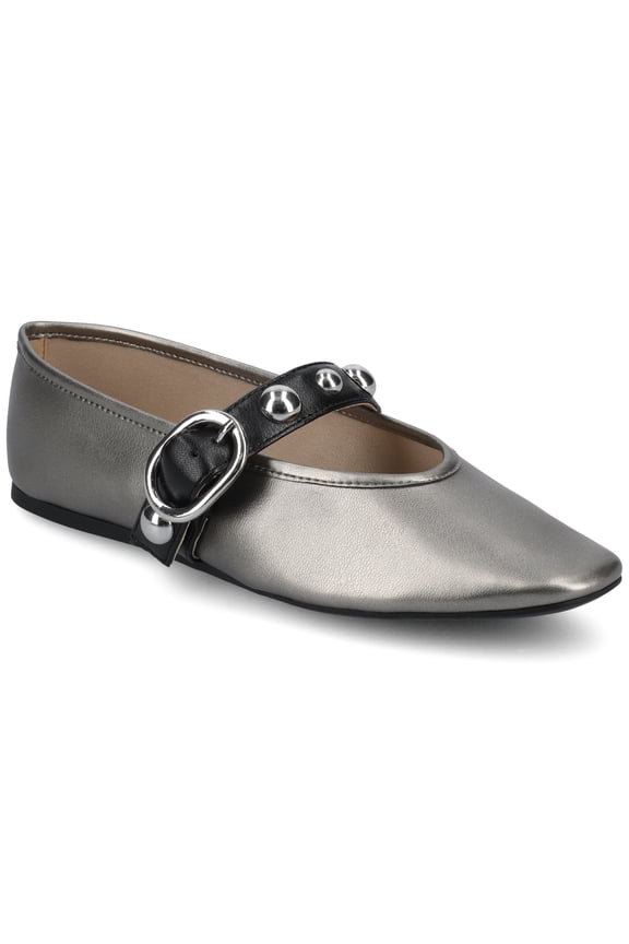 Womens Naveah Studded Pointed Toe Casual Comfort Ballet Flats