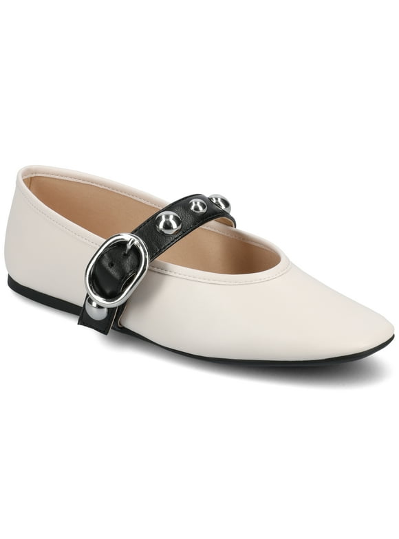 Womens Naveah Studded Pointed Toe Casual Comfort Ballet Flats