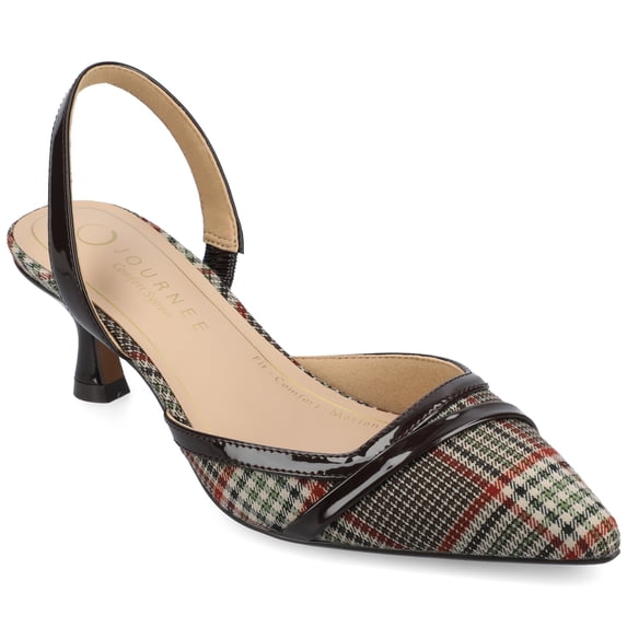 Journee Womens Nellia Slip On Kitten Heel Mule Pumps, Widths Available