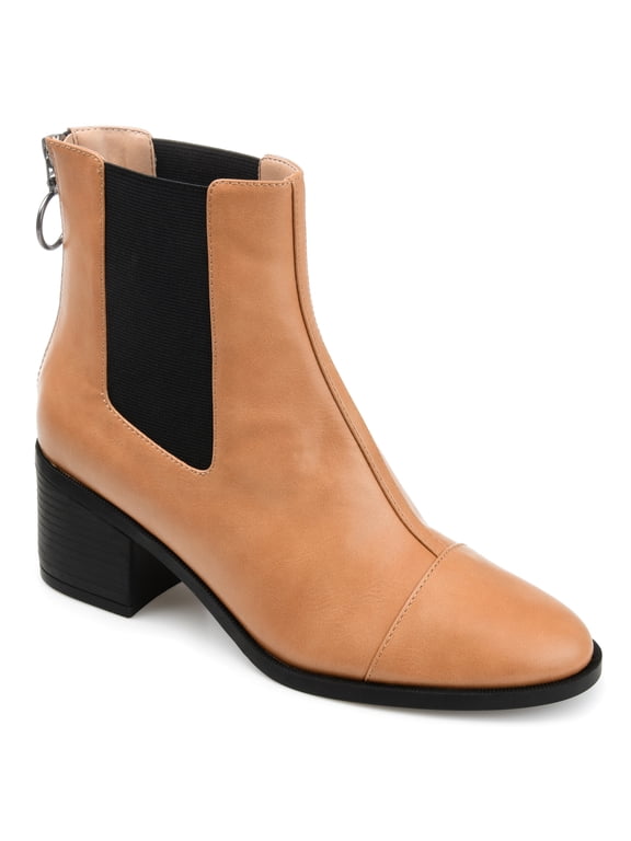 Womens Nigella Back Heel Zip Stacked Heel Booties