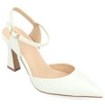 thumbnail image 1 of Journee Womens Nixey Croco Texture Buckle Pointed Toe Pumps, Widths Available, 1 of 10