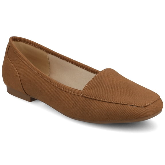 Journee Womens Noelia Square Toe Casual Comfort Career Ballet Flats, Widths Available