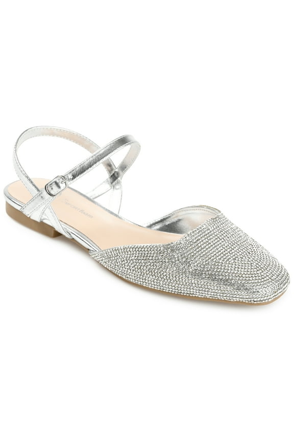 Womens Nysha Buckle Square Toe Ballet Evening Dress Flats