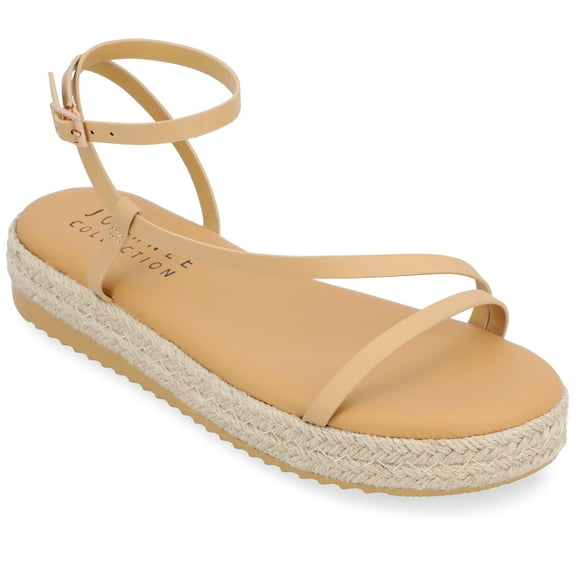 Journee Womens Odelia Buckle Espadrille Sandals