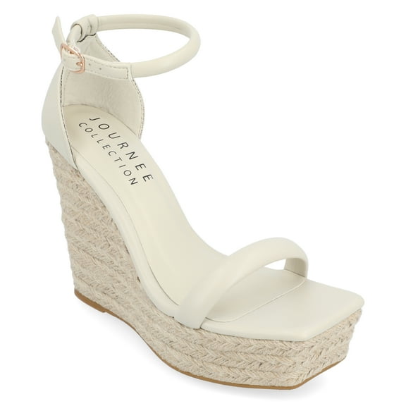 Journee Womens Olesia Buckle Espadrille Wedge Sandals