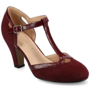 Journee Womens Olina Round Toe High Block Heel Pumps, Widths Available