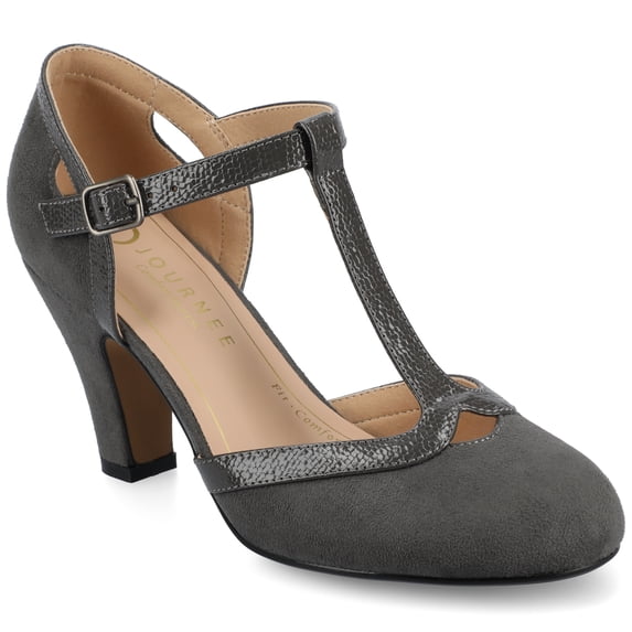Journee Womens Olina Round Toe High Block Heel Pumps, Widths Available
