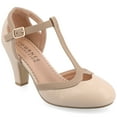 thumbnail image 1 of Journee Womens Olina Round Toe High Block Heel Pumps, Widths Available, 1 of 10