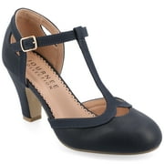 Journee Womens Olina Round Toe High Block Heel Pumps, Widths Available