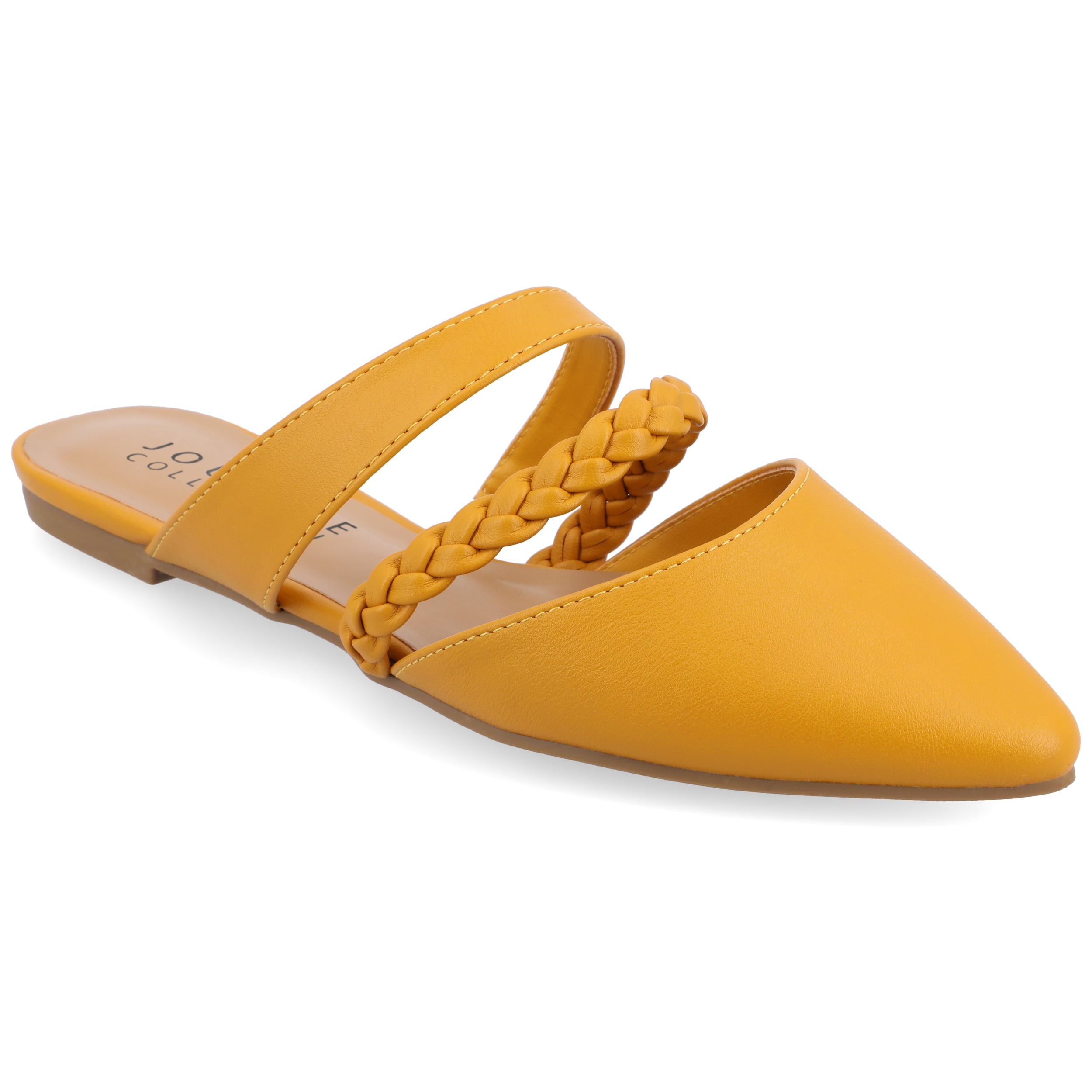 Journee Womens Olivea Narrow Width Slip On Almond Toe Mules Flats