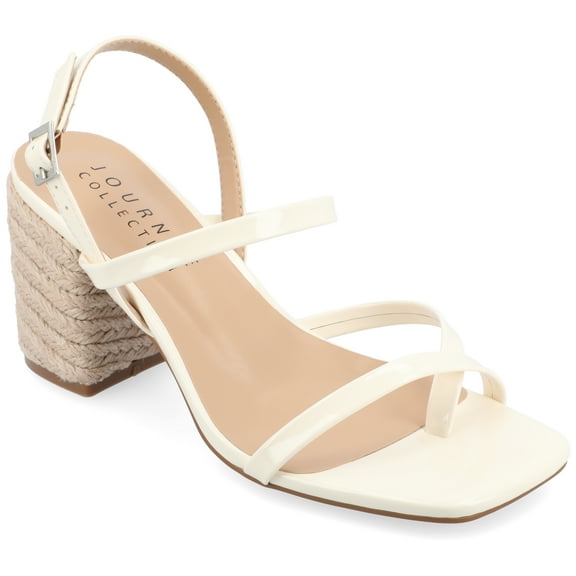 Journee Womens Olivina Jute Covered Block Heel Dress Sandals