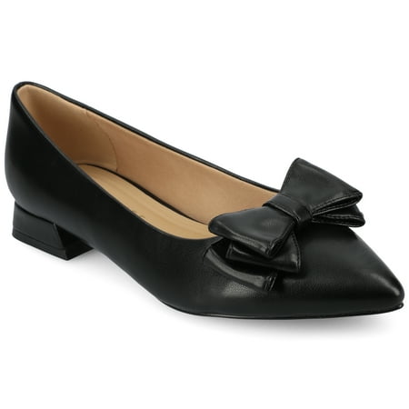 Journee Womens Ophelia Slip On Pointed Toe Low Heel Dress Flats, Widths Available