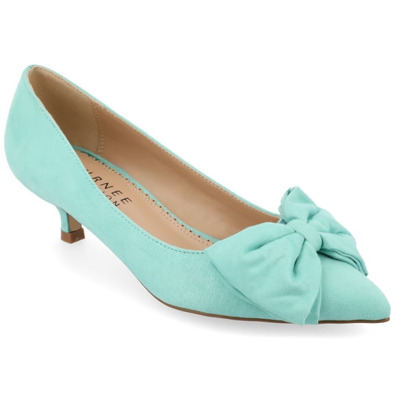 Journee Womens Orana Pointed Toe Kitten Heel Pumps, Widths Available