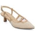 thumbnail image 1 of Journee Womens Padma Sling Back Pointed Toe Kitten Heel Pumps, Widths Available, 1 of 9