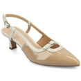 thumbnail image 1 of Journee Womens Padma Sling Back Pointed Toe Kitten Heel Pumps, Widths Available, 1 of 11