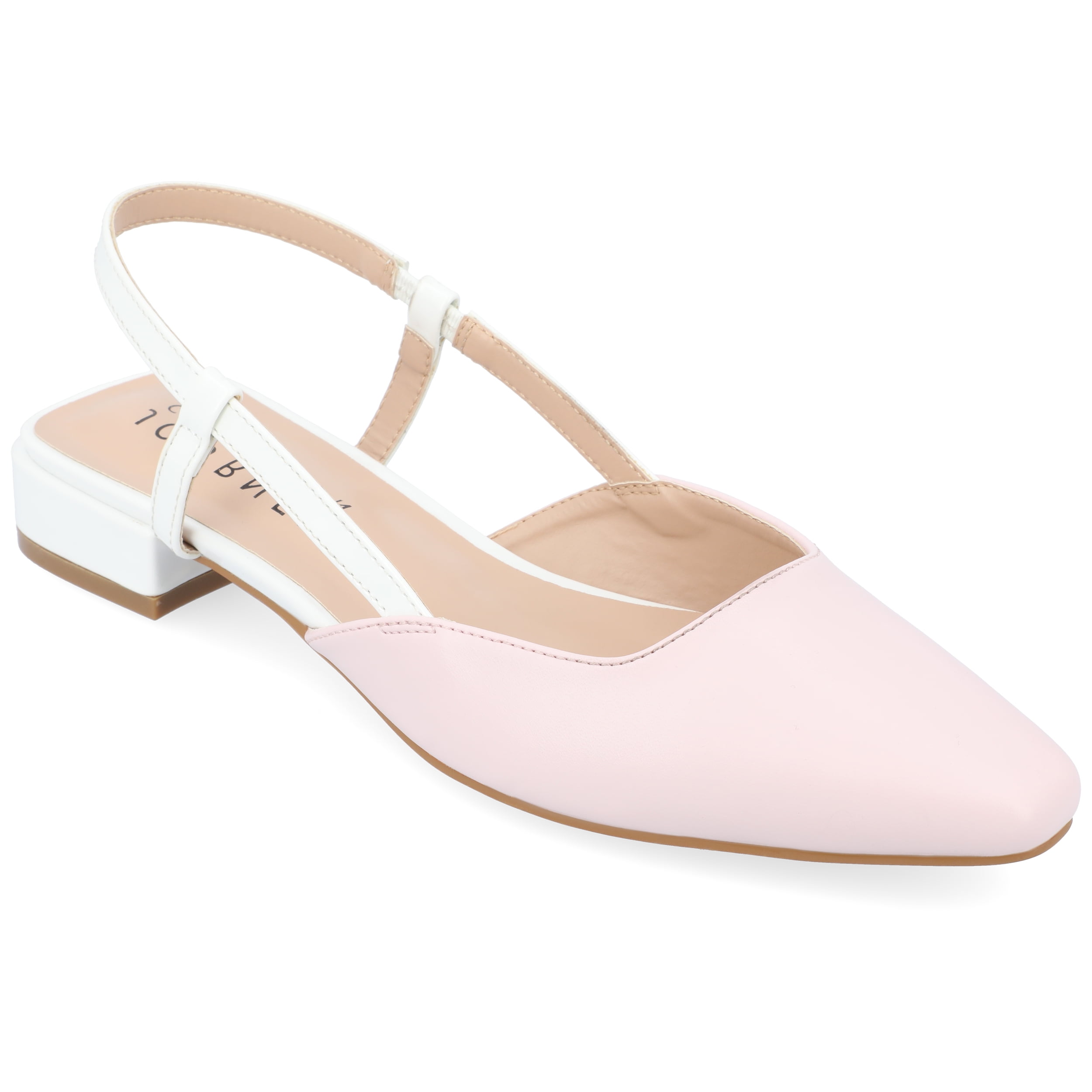 Journee Womens Paislee Sling Back Block Heel Square Toe Flats