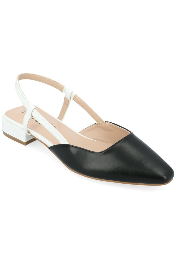 Womens Paislee Sling Back Block Heel Square Toe Flats