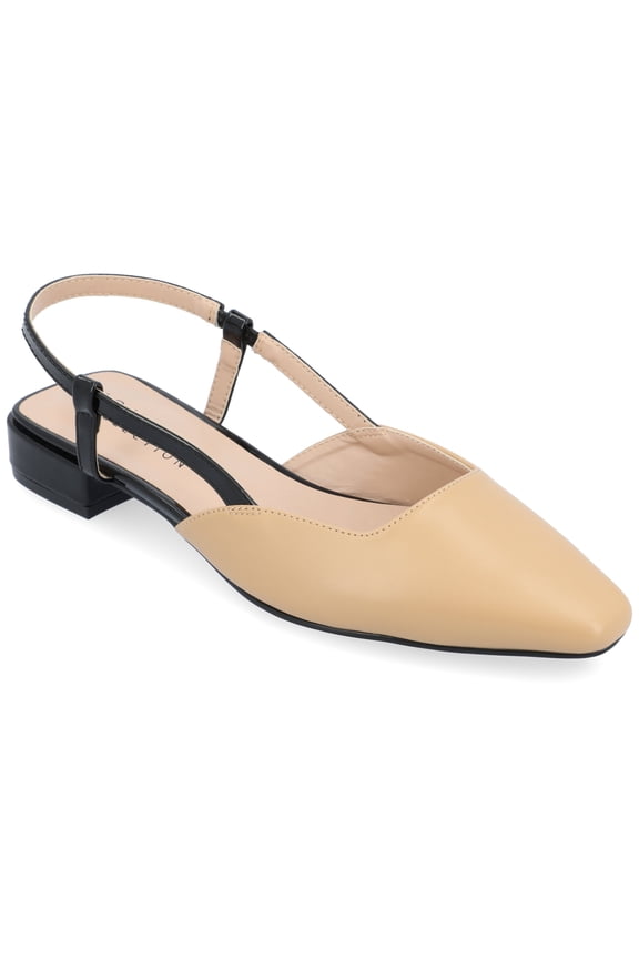 Womens Paislee Sling Back Block Heel Square Toe Flats