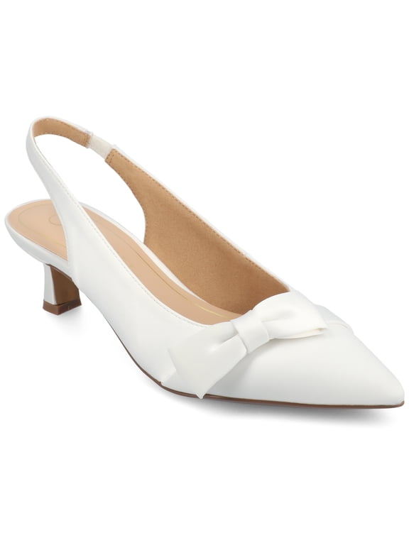 Womens Paloma Sling Back Pointed Toe Kitten Heel Pumps