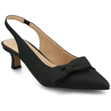 Journee Womens Paloma Sling Back Pointed Toe Kitten Heel Pumps