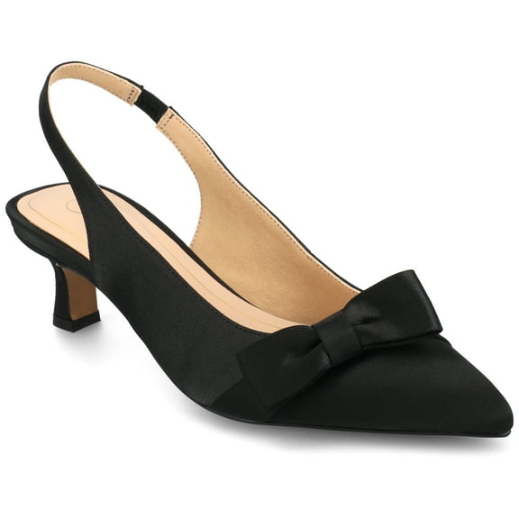 Journee Womens Paloma Sling Back Pointed Toe Kitten Heel Pumps