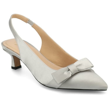 Journee Womens Paloma Sling Back Pointed Toe Kitten Heel Pumps