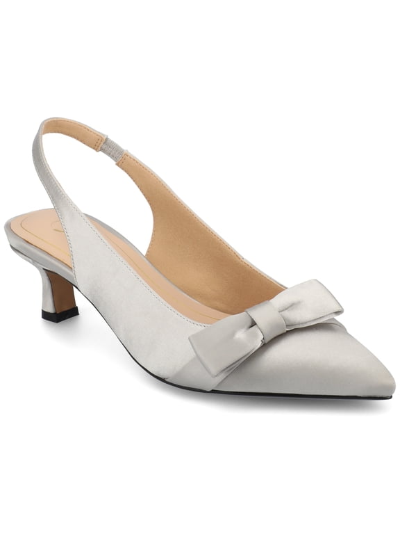 Womens Paloma Sling Back Pointed Toe Kitten Heel Pumps