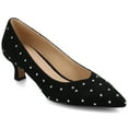 thumbnail image 1 of Journee Womens Pammie Slip On Pointed Toe Kitten Heel Pumps, Widths Available, 1 of 8