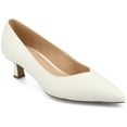 thumbnail image 1 of Journee Womens Pammie Slip On Pointed Toe Kitten Heel Pumps, Widths Available, 1 of 8