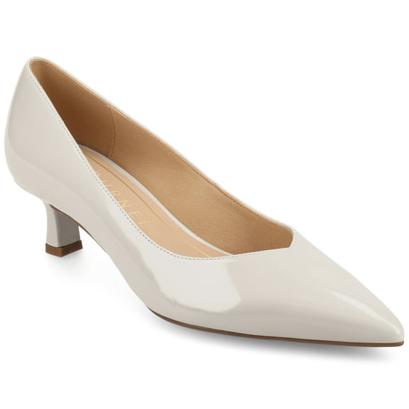 Journee Womens Pammie Slip On Pointed Toe Kitten Heel Pumps, Widths Available