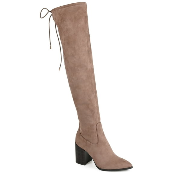 Journee Womens Paras Wide Calf Stacked Heel Over The Knee Boots