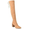 thumbnail image 1 of Journee Womens Paras Wide Calf Stacked Heel Over The Knee Boots, 1 of 9