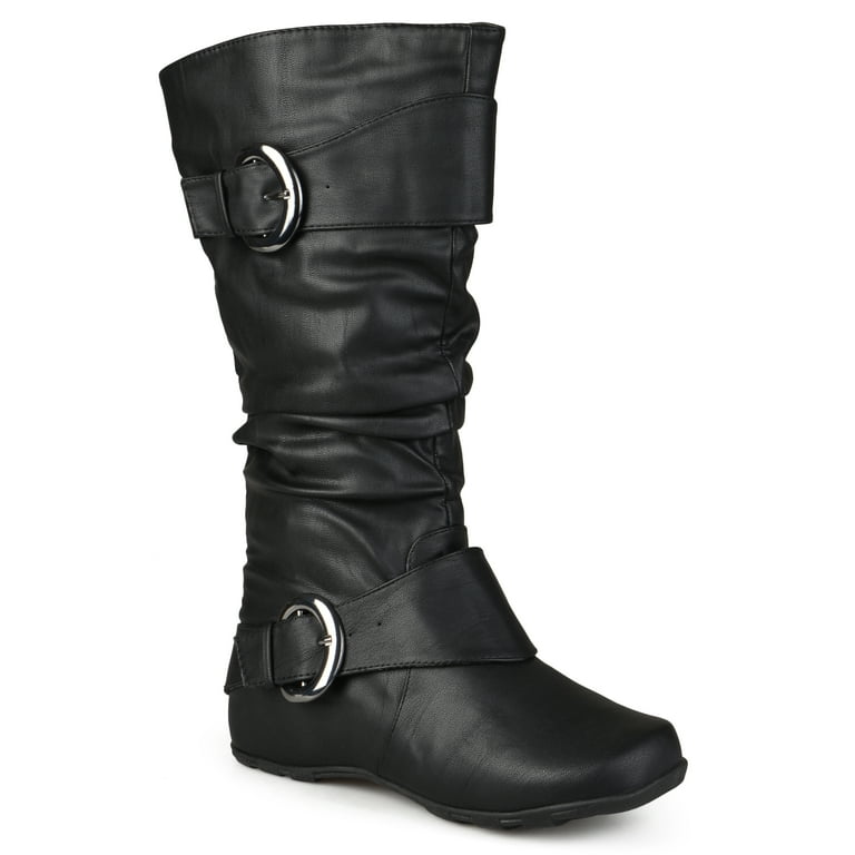 Journee Womens Paris Wide Calf Hidden Wedge Riding Boots