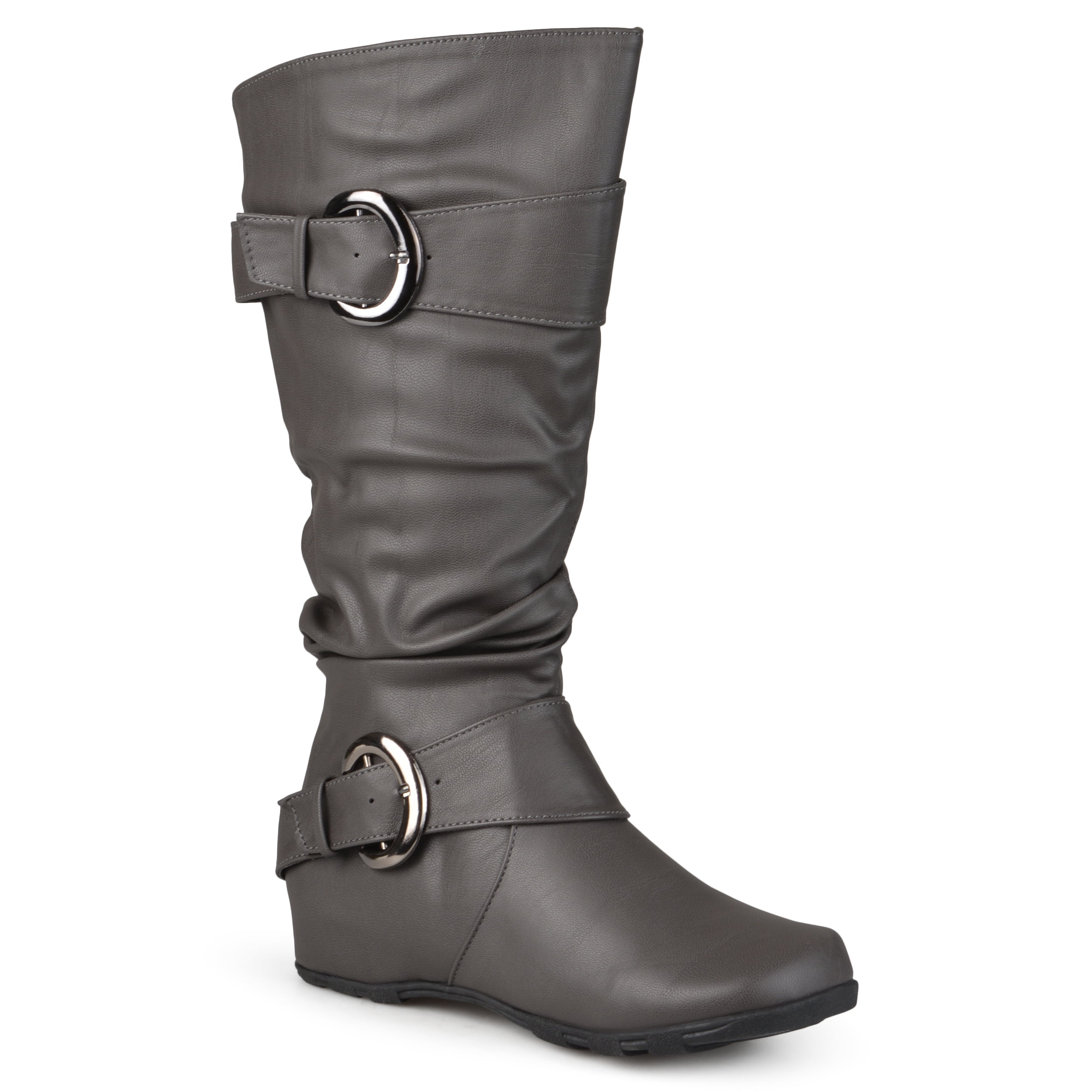 Journee Womens Paris Wide Calf Hidden Wedge Riding Boots