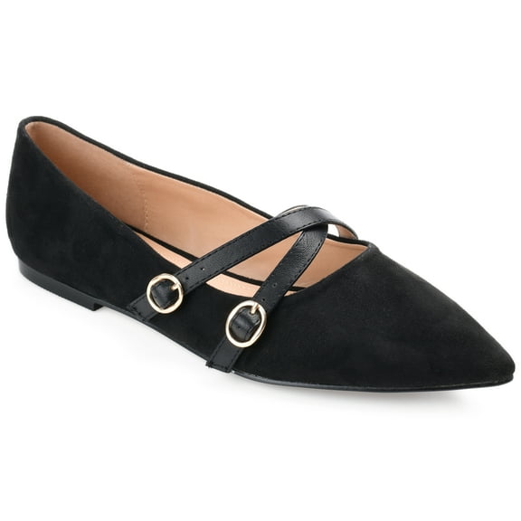 Journee Womens Patricia Slip On Pointed Toe Ballet Flats, Widths Available
